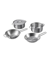 DUKTIG 5-piece toy cookware set, stainless steel colour