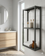 ENHET Wall fr w shelves, anthracite, 40x15x75 cm