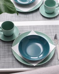 FÄRGKLAR Deep plate, glossy dark turquoise, 19 cm/ Pack of 4