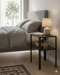 KNARREVIK Bedside table, black37x28 cm