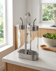 ORTFYLLD oil/vinegar s3 glass/stainless steel