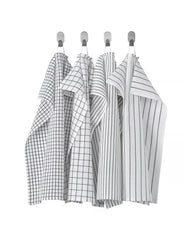 RINNIG RINNIG Tea Towel 45x60 White Dark Grey/Patterned 4Pcs