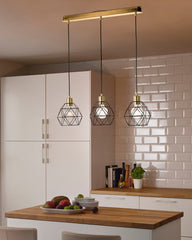 SKAFTET Triple Cord Set With Ceiling Mount Rectangle Brass