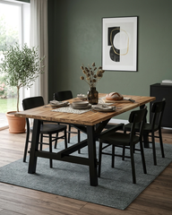 SKOGSTA Dining table, acacia/black, 235x100 cm