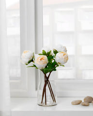 SMYCKA Artificial flower, Peony/white, 30 cm