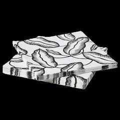 AVSIKTLIG PAPER NAPKIN 33X33 WHI/BLK LEAVES 30-