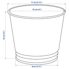 BINTJE Plant pot, galvanised 9 cm