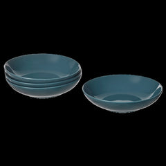 FÄRGKLAR Deep plate, glossy dark turquoise, 19 cm/ Pack of 4