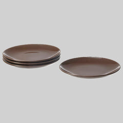 FÄRGKLAR Side plate, glossy brown, 20 cm/ Pack of 4