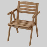 FALHOLMEN CHAIR With Armrests, Out Grey - Brown Stained
