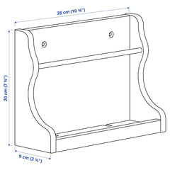 LEVLA Wall organiser, dark brown, 28x9x21 cm