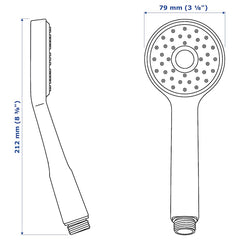 VALLAMOSSE Single-spray handshower, chrome-plated