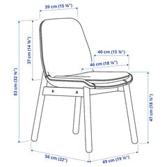 VEDBO Chair, black/Gunnared dark grey