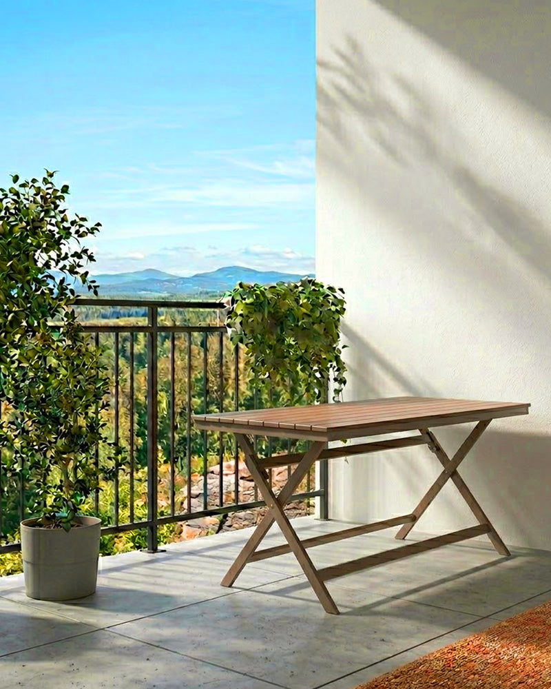 ASKHOLMEN  Table, out 112x62 Foldable Grey - Brown