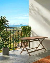ASKHOLMEN  Table, out 112x62 Foldable Grey - Brown