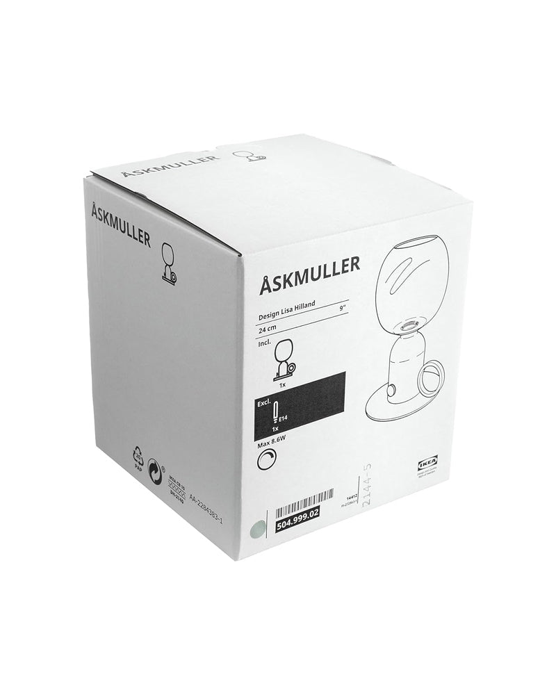 ÅSKMULLER Table lamp, grey-green, 24 cm