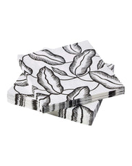 AVSIKTLIG PAPER NAPKIN 33X33 WHI/BLK LEAVES 30-
