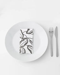 AVSIKTLIG PAPER NAPKIN 33X33 WHI/BLK LEAVES 30-