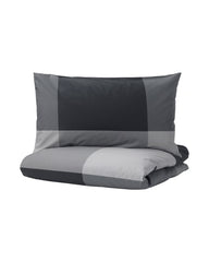 BRUNKRISSLA Duvet cover and 2 pillowcases, black, 240x220/50x80 cm