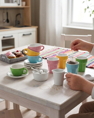 DUKTIG 10-piece coffee/tea set, multicolor