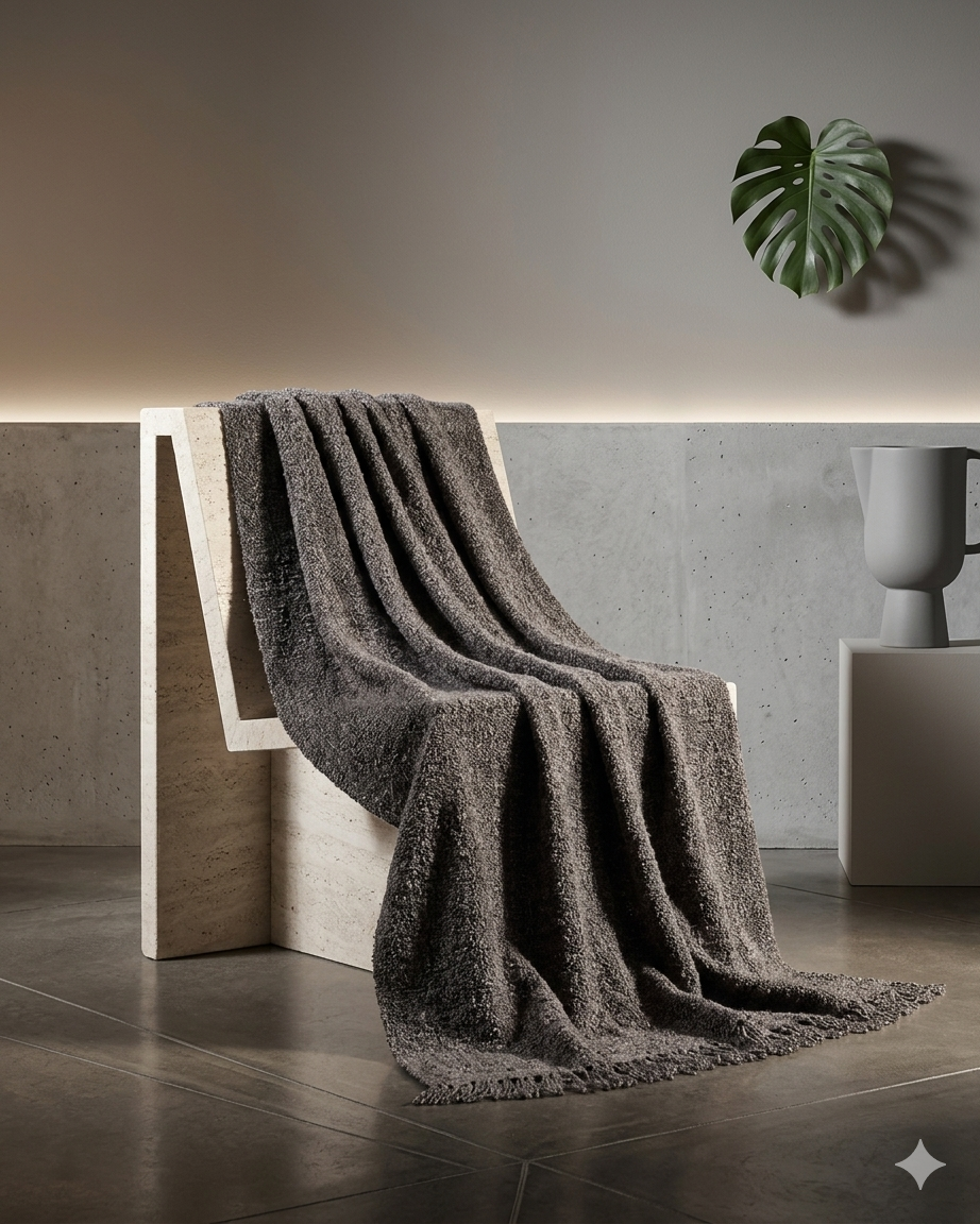 EVALI Throw Dark Gray 130x170 cm