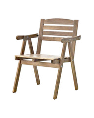 FALHOLMEN CHAIR With Armrests, Out Grey - Brown Stained