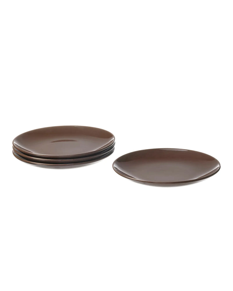 FÄRGKLAR Side plate, glossy brown, 20 cm/ Pack of 4