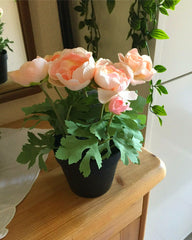 FEJKA Artificial potted plant, in/outdoor/Ranunculus pink 12 cm