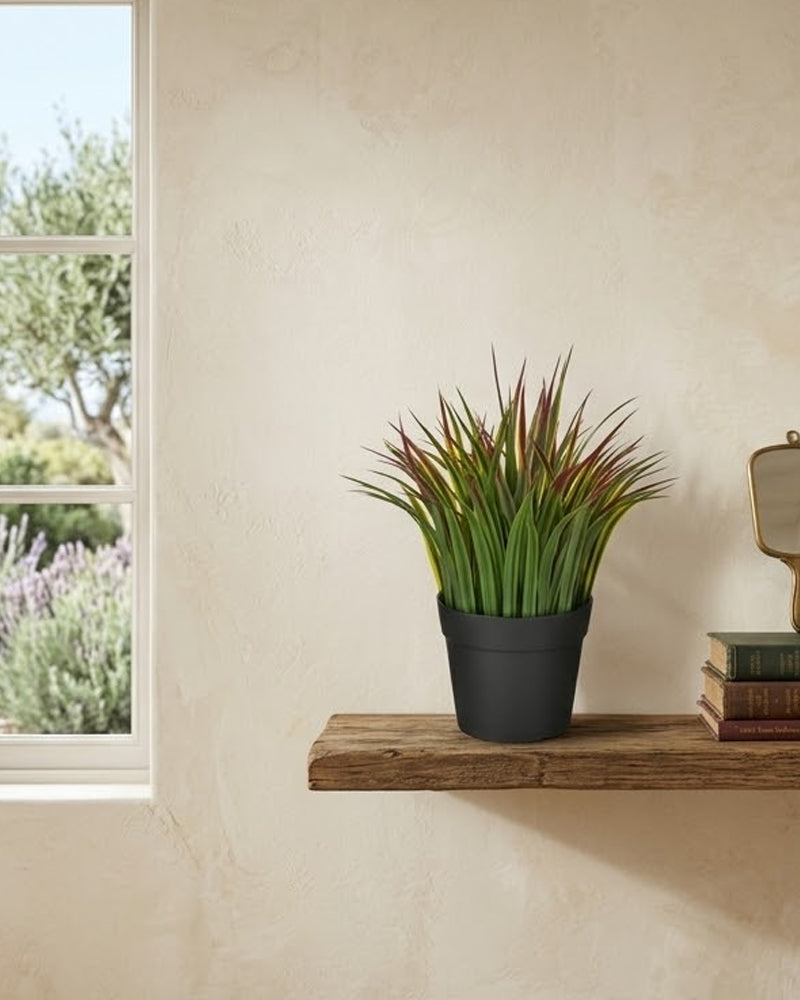 FEJKA Artificial potted plant, in/outdoor grass/green/red9 cm
