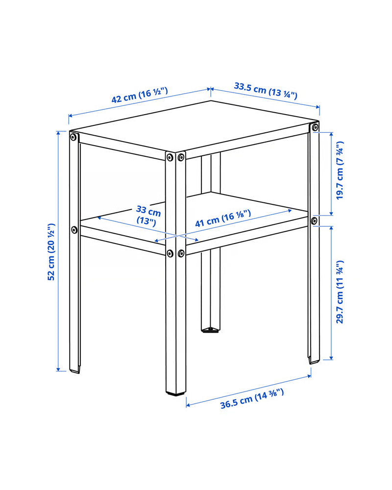 KNARREVIK Bedside table, black37x28 cm