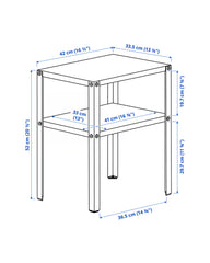 KNARREVIK Bedside table, black37x28 cm
