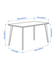 LISABO TABLE 140X78 ASH VENEER