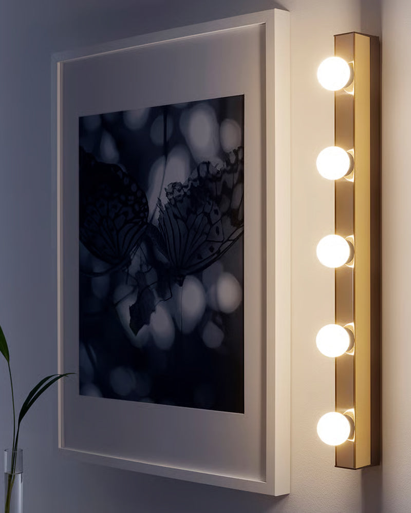 MUSIK Wall lamp, wired-in installation, brass-colour