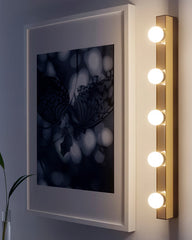 MUSIK Wall lamp, wired-in installation, brass-colour