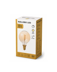 ROLLSBO LED bulb E27 300 lumen, dimmable/globe brown clear glass 125 mm