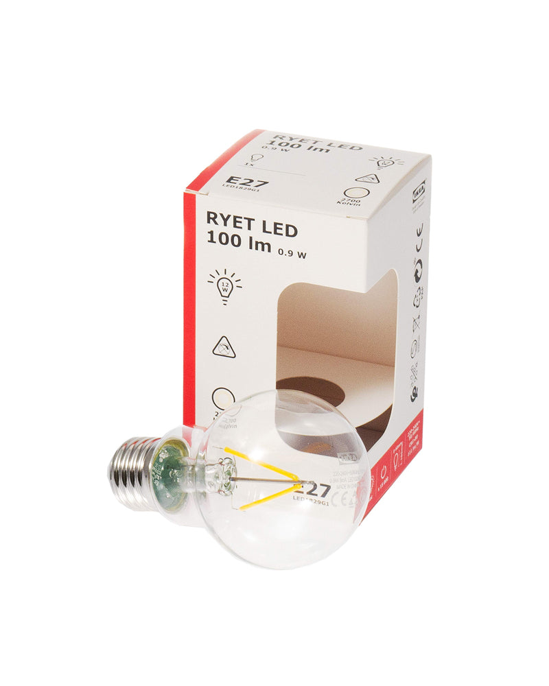 RYET LED bulb E27 100 lumen, globe clear