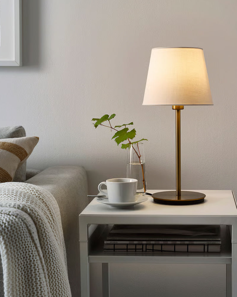 SKAFTET Table lamp base, brass-colour, 30 cm
