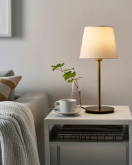 SKAFTET Table lamp base, brass-colour, 30 cm