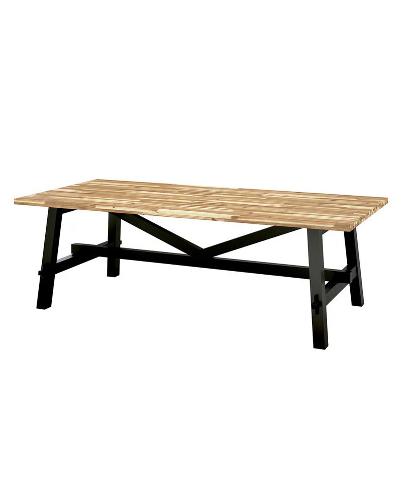 SKOGSTA Dining table, acacia/black, 235x100 cm