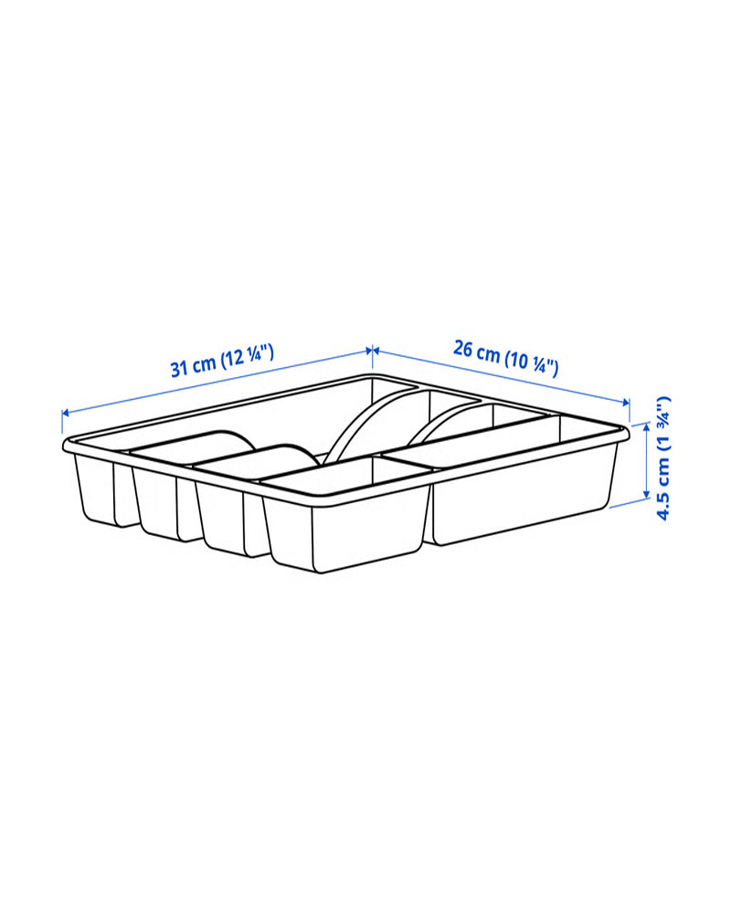 SMÄCKER Cutlery tray, grey, 31x26 cm