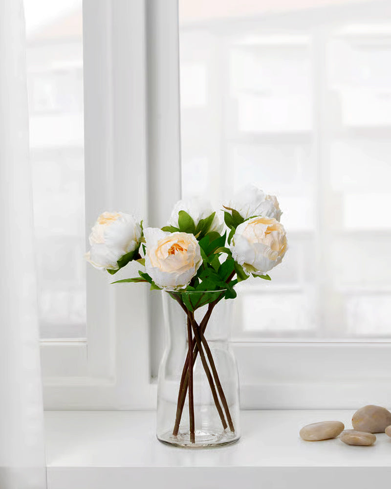 SMYCKA Artificial flower, Peony/white, 30 cm