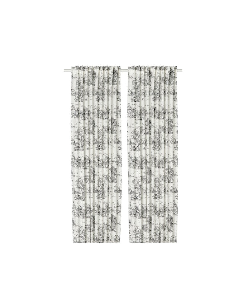 STJARNRAMS crtns 1pr 145x300 white/grey