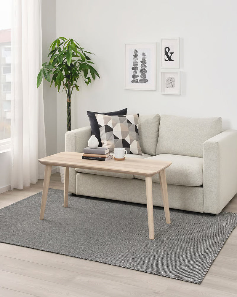 TIPHEDE Rug Flatwoven 155x220 Black/White