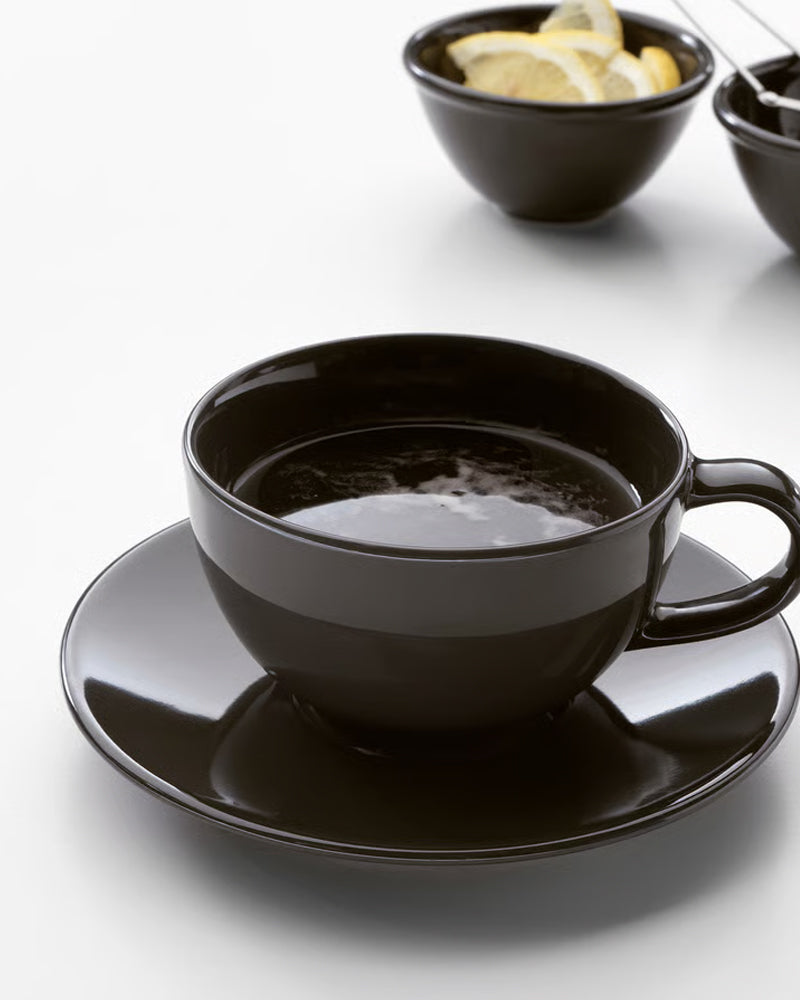 VARDAGEN TEACUP/SAUCER 26 CL DARK GREY