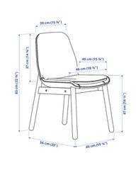 VEDBO Chair, black/Gunnared dark grey