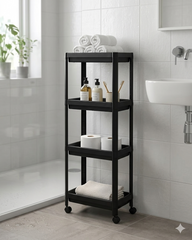 VESKEN Shelf unit, black, 37x23x101 cm