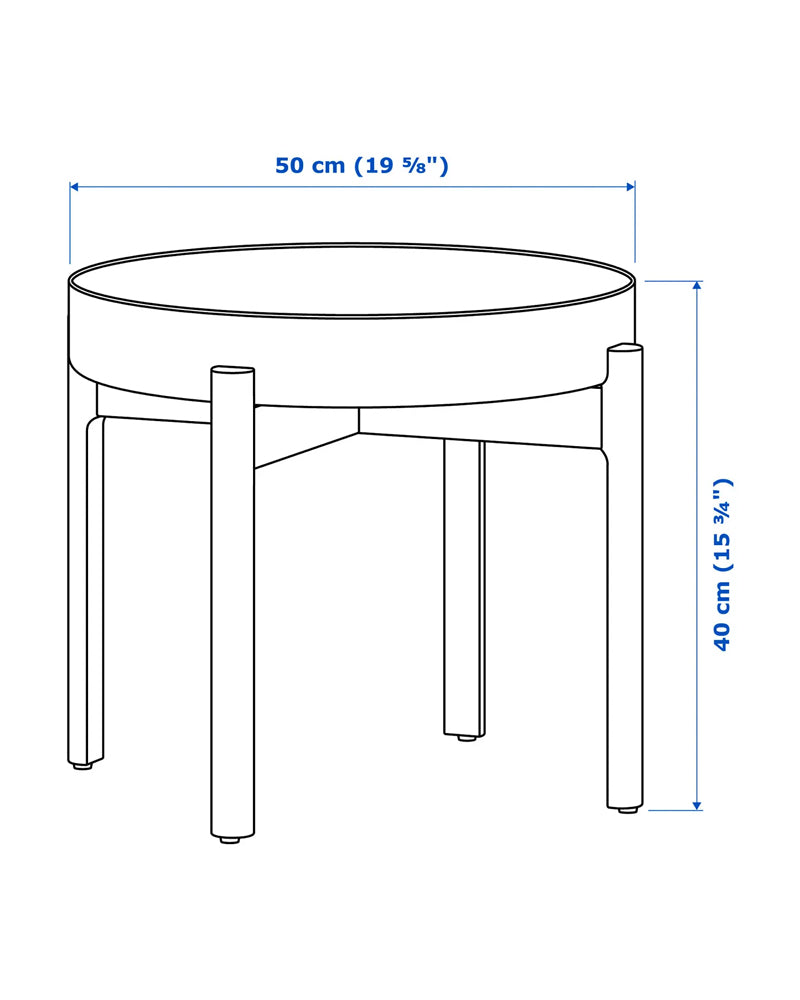 YPPERLIG Coffee Table 50 Dark Grey/Birch