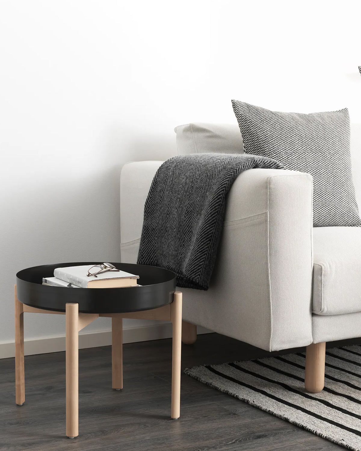 YPPERLIG Coffee Table 50 Dark Grey/Birch