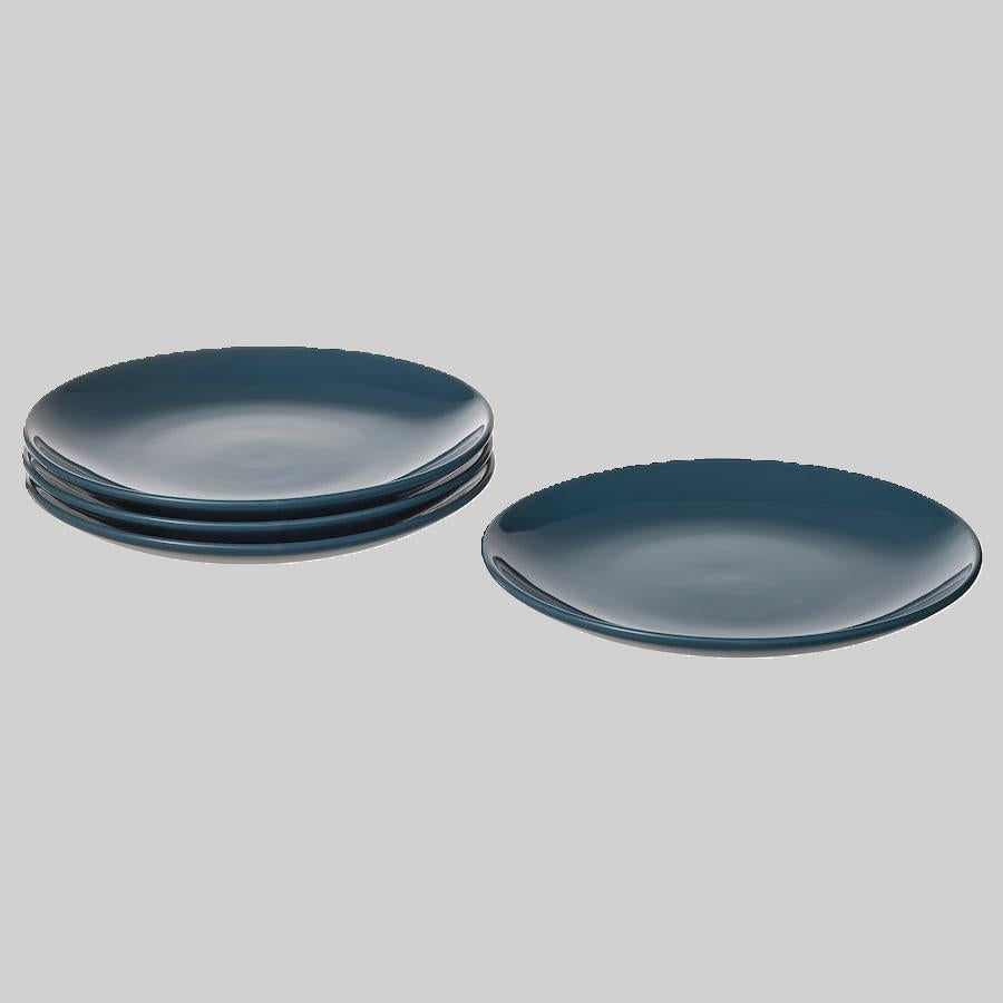 FÄRGKLAR Side plate, glossy dark turquoise, 20 cm/ Pack of 4