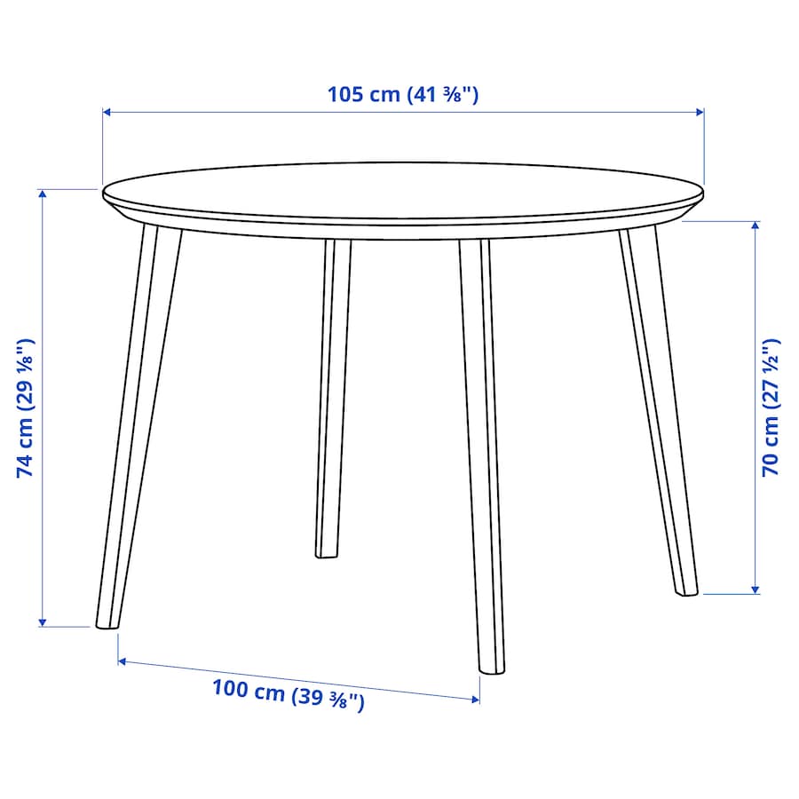 LISABO table 105 ash veneer